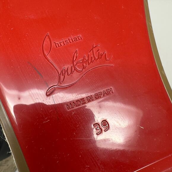 Christian Louboutin Mariza Zeppa 130 Black Espadrille Wedge Sandal EU 39 - Picture 10 of 10